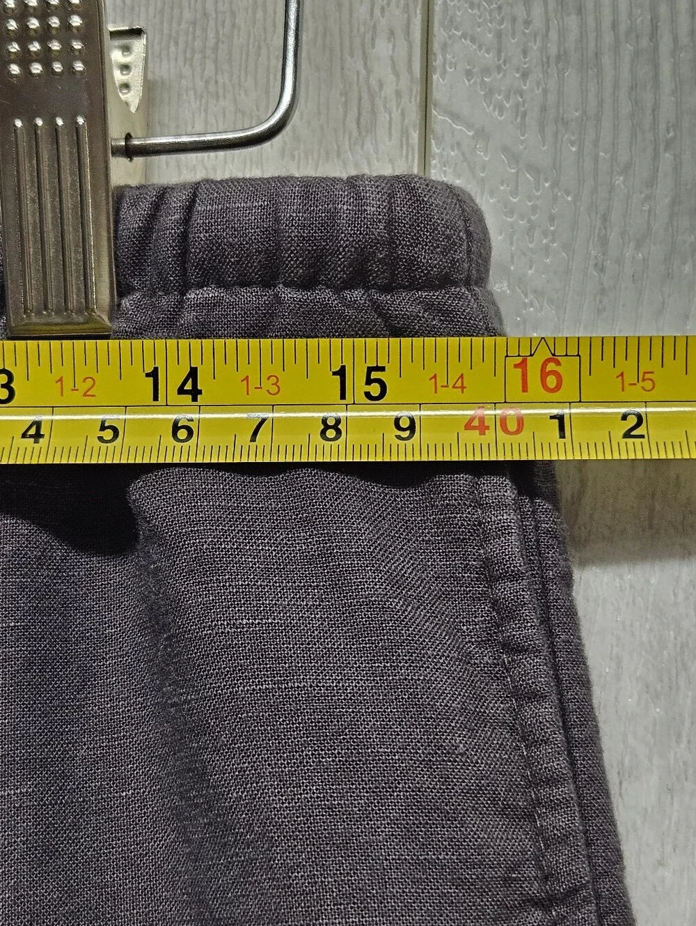 H&M Linen Blend Pull On Wide Leg Pants Drawstring Womens Size M Gray Relaxed
